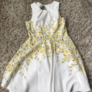 White and Yellow Floral Dress